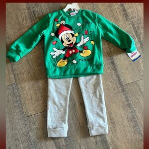 Disneys Mickey Mouse Christmas Fleece Outfit 🎄🆕🎄 Size 18months